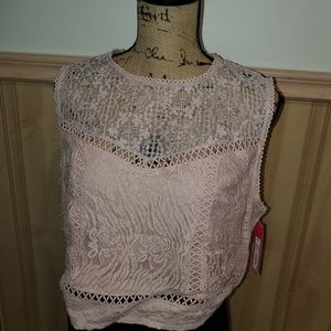 NWT Pink Crochet Crop top